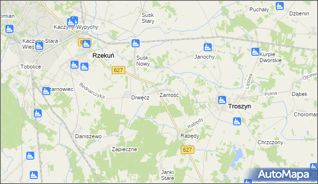 mapa Zamość gmina Troszyn, Zamość gmina Troszyn na mapie Targeo