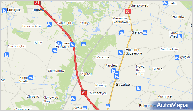 mapa Zaranna, Zaranna na mapie Targeo