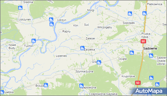 mapa Zarzetka, Zarzetka na mapie Targeo