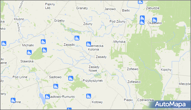 mapa Zasady gmina Świedziebnia, Zasady gmina Świedziebnia na mapie Targeo