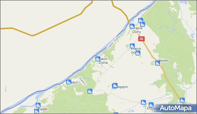 mapa Zatoń Dolna, Zatoń Dolna na mapie Targeo