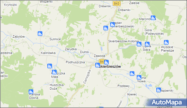 mapa Zawoda gmina Skierbieszów, Zawoda gmina Skierbieszów na mapie Targeo