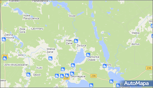 mapa Zbrzyca, Zbrzyca na mapie Targeo