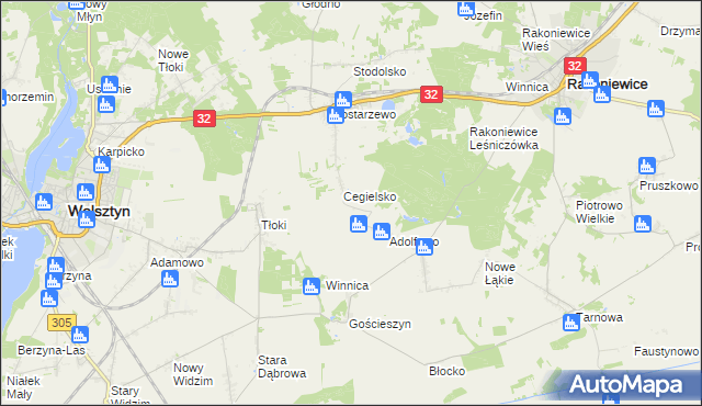 mapa Zdrogowo gmina Wolsztyn, Zdrogowo gmina Wolsztyn na mapie Targeo