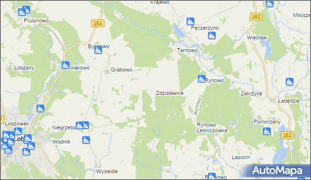 mapa Zdzisławice gmina Łobez, Zdzisławice gmina Łobez na mapie Targeo