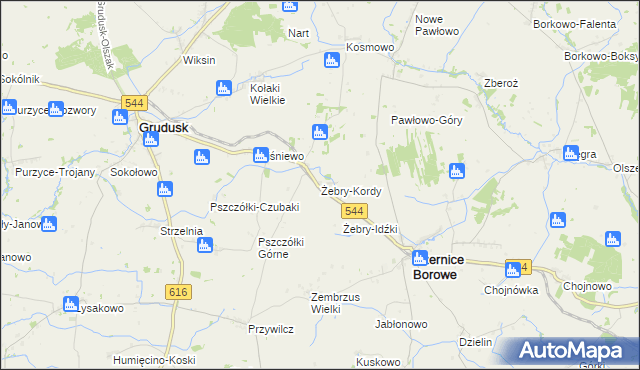 mapa Żebry-Kordy, Żebry-Kordy na mapie Targeo
