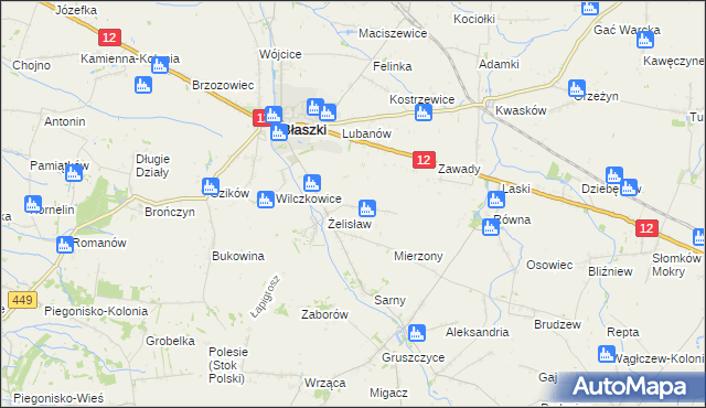 mapa Żelisław-Kolonia, Żelisław-Kolonia na mapie Targeo