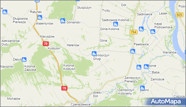 mapa Zemborzyn Drugi, Zemborzyn Drugi na mapie Targeo