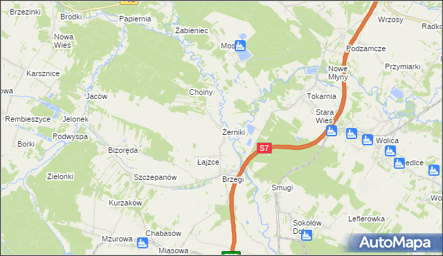 mapa Żerniki gmina Sobków, Żerniki gmina Sobków na mapie Targeo