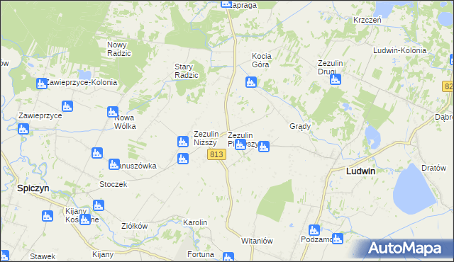 mapa Zezulin Pierwszy, Zezulin Pierwszy na mapie Targeo