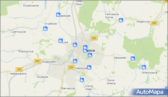 mapa Ziębice, Ziębice na mapie Targeo