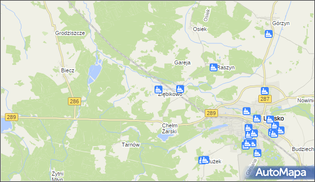 mapa Ziębikowo, Ziębikowo na mapie Targeo