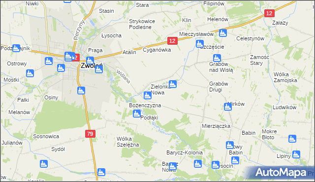 mapa Zielonka Stara, Zielonka Stara na mapie Targeo