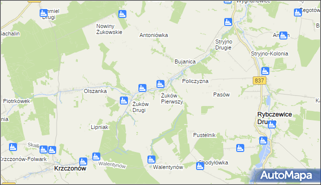 mapa Żuków Pierwszy, Żuków Pierwszy na mapie Targeo