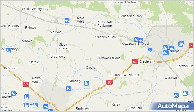 mapa Żukowo-Strusie, Żukowo-Strusie na mapie Targeo