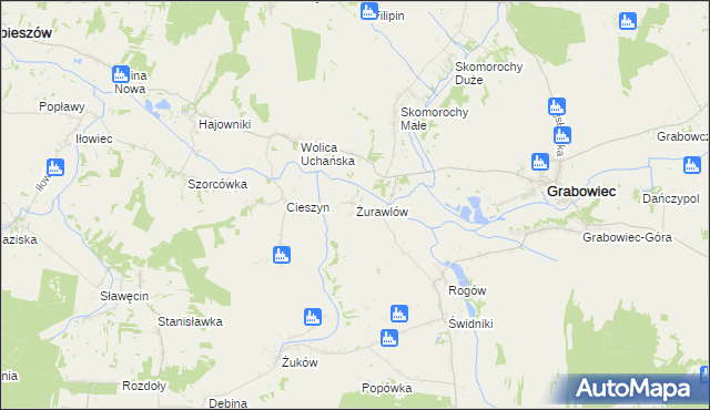 mapa Żurawlów, Żurawlów na mapie Targeo