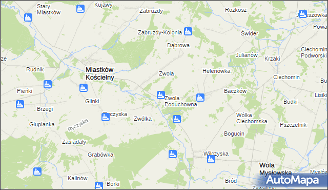 mapa Zwola Poduchowna, Zwola Poduchowna na mapie Targeo