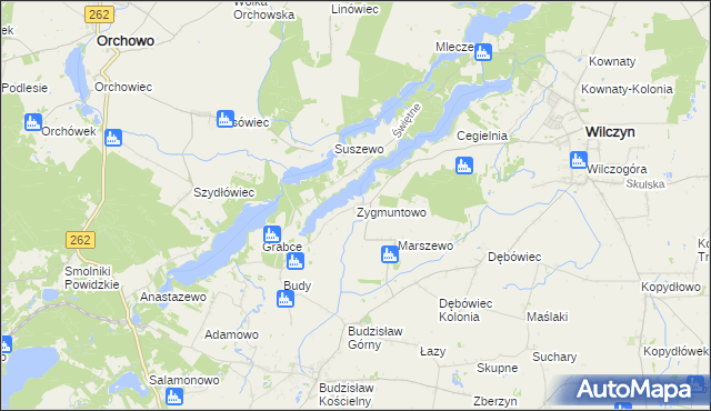 mapa Zygmuntowo gmina Wilczyn, Zygmuntowo gmina Wilczyn na mapie Targeo