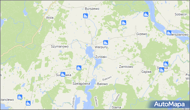 mapa Zyndaki, Zyndaki na mapie Targeo