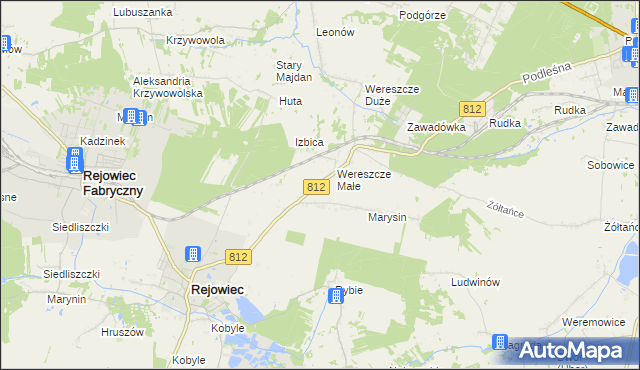 mapa Adamów gmina Rejowiec, Adamów gmina Rejowiec na mapie Targeo