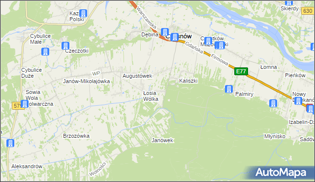 mapa Adamówek gmina Czosnów, Adamówek gmina Czosnów na mapie Targeo