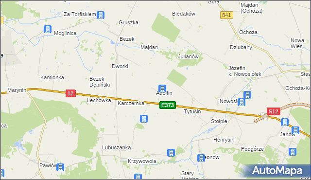 mapa Adolfin gmina Siedliszcze, Adolfin gmina Siedliszcze na mapie Targeo