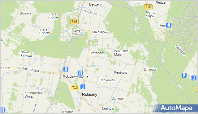 mapa Albertów gmina Rokiciny, Albertów gmina Rokiciny na mapie Targeo