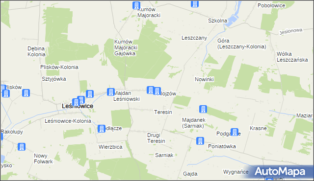 mapa Alojzów gmina Leśniowice, Alojzów gmina Leśniowice na mapie Targeo