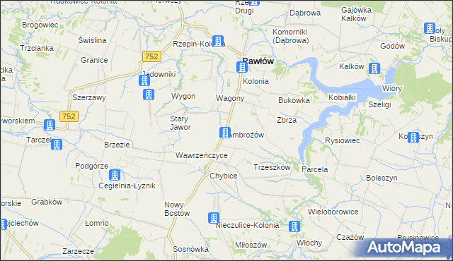 mapa Ambrożów, Ambrożów na mapie Targeo