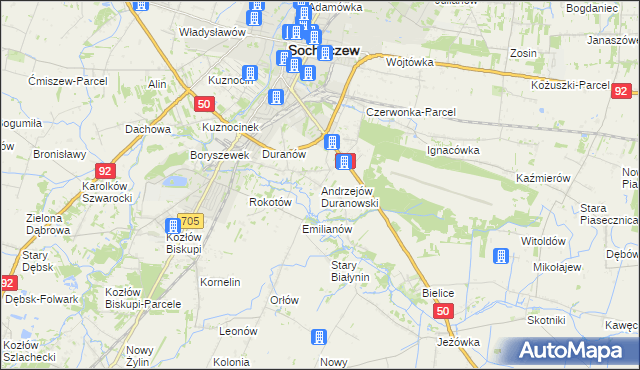 mapa Andrzejów Duranowski, Andrzejów Duranowski na mapie Targeo