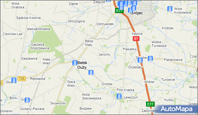 mapa Anielin gmina Belsk Duży, Anielin gmina Belsk Duży na mapie Targeo