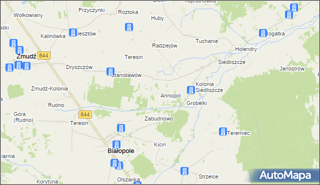 mapa Annopol gmina Żmudź, Annopol gmina Żmudź na mapie Targeo