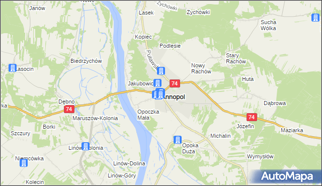 mapa Annopol powiat kraśnicki, Annopol powiat kraśnicki na mapie Targeo