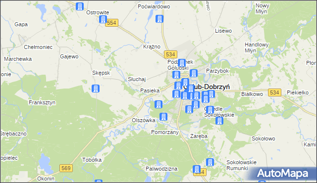 mapa Antoniewo gmina Golub-Dobrzyń, Antoniewo gmina Golub-Dobrzyń na mapie Targeo