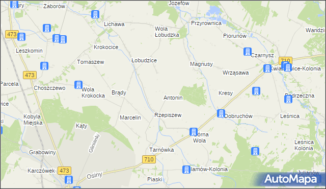 mapa Antonin gmina Szadek, Antonin gmina Szadek na mapie Targeo