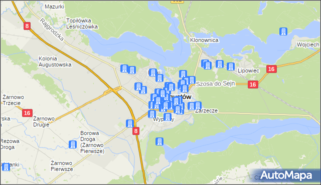 mapa Augustów, Augustów na mapie Targeo