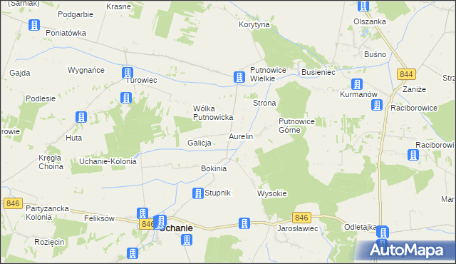 mapa Aurelin, Aurelin na mapie Targeo