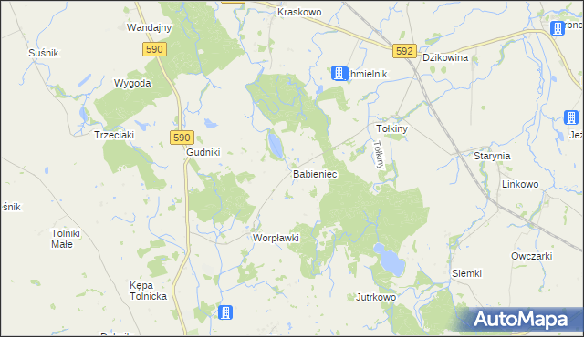 mapa Babieniec, Babieniec na mapie Targeo