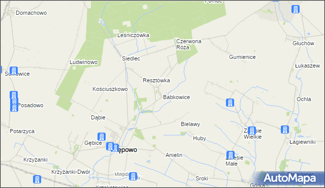 mapa Babkowice, Babkowice na mapie Targeo