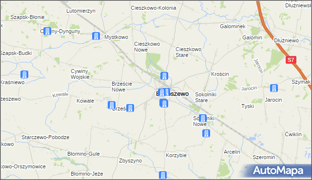 mapa Baboszewo, Baboszewo na mapie Targeo