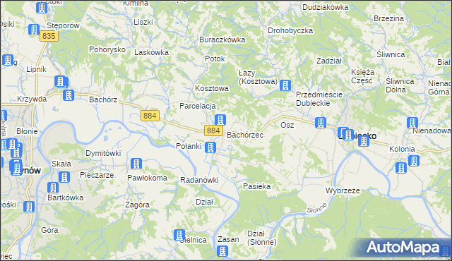 mapa Bachórzec, Bachórzec na mapie Targeo