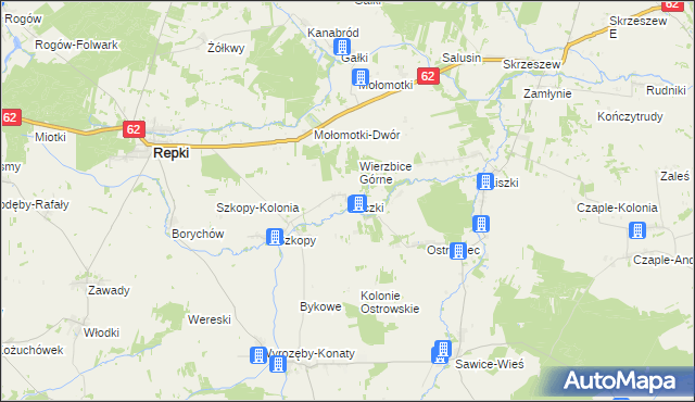 mapa Baczki gmina Repki, Baczki gmina Repki na mapie Targeo