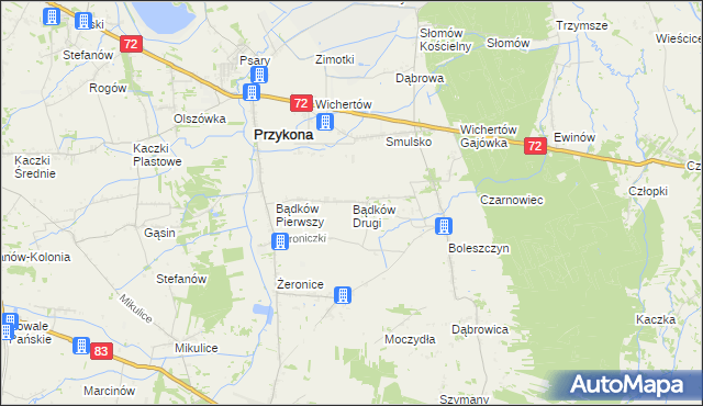 mapa Bądków Drugi, Bądków Drugi na mapie Targeo