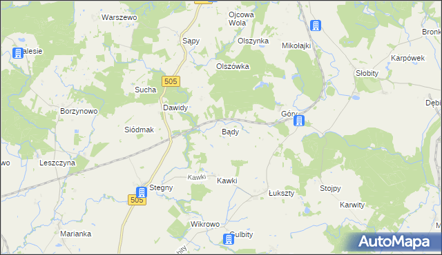 mapa Bądy, Bądy na mapie Targeo
