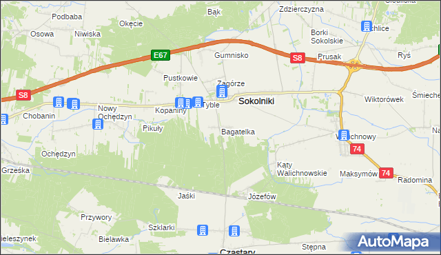 mapa Bagatelka, Bagatelka na mapie Targeo