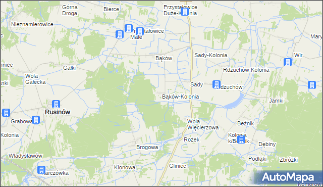 mapa Bąków-Kolonia, Bąków-Kolonia na mapie Targeo