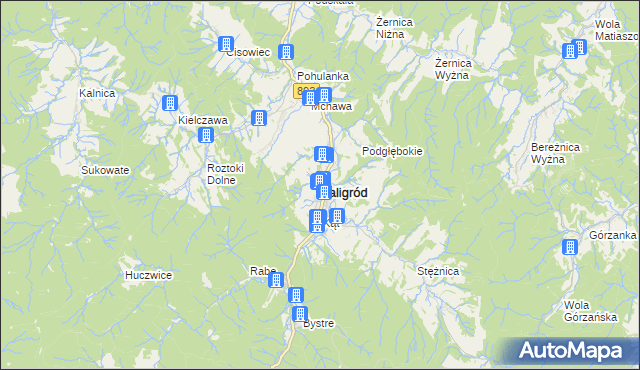 mapa Baligród, Baligród na mapie Targeo