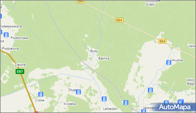 mapa Balinka, Balinka na mapie Targeo