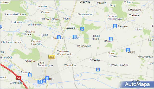 mapa Baranowiec, Baranowiec na mapie Targeo