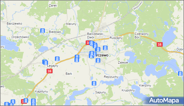 mapa Barczewo, Barczewo na mapie Targeo